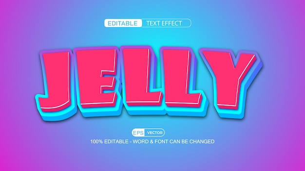 Jelly 3d Effet de texte modifiable Style vectoriel EPS