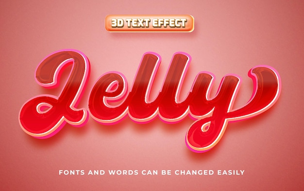 Vecteur jelly style d'effet de texte 3d modifiable