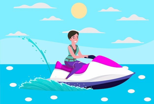 Jet Sprint Boat Racing Illustration conceptuelle élégante et magnifique
