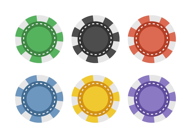 Jetons De Casino Colorés Isolés Sur Fond Blanc