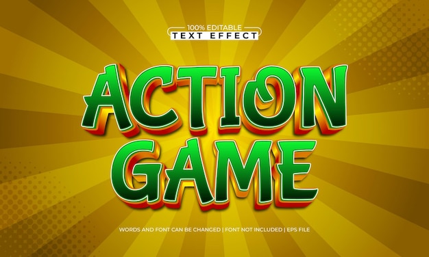 jeu d'action effet de texte modifiable avec un style de texte de jeu et de jeu