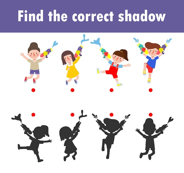 Jeu D'association D'ombres Pour Enfants Jeu Visuel Pour Enfant Pour Trouver Le Bon Média D'enseignement Shadow