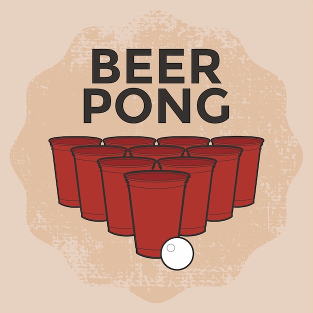 Vecteur jeu à boire beer pong