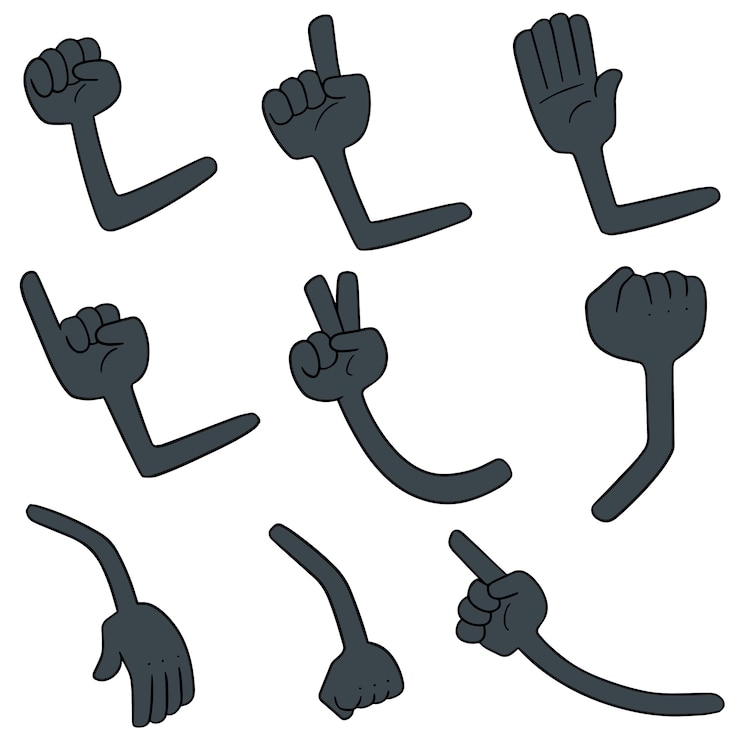 Vecteur jeu de bras de dessin animé vectorielles