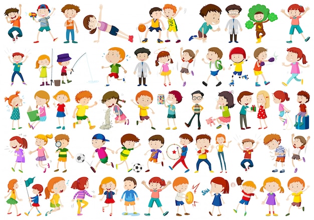 Jeu de caractères d&#39;enfants