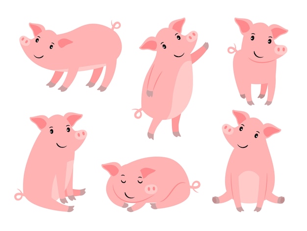 Jeu De Caractères Petit Cochon