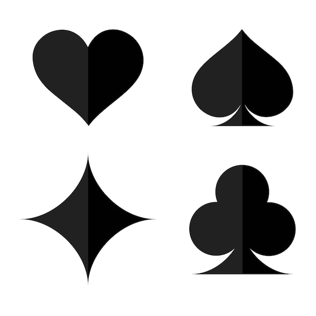 Vecteur jeu de cartes de combinaisons noires de cartes à jouer