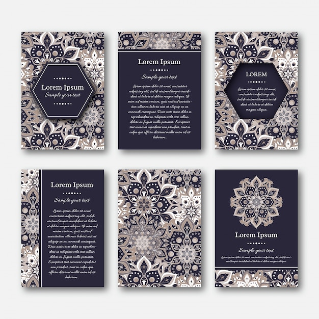 Jeu De Cartes, Flyers, Brochures Avec Mandala.