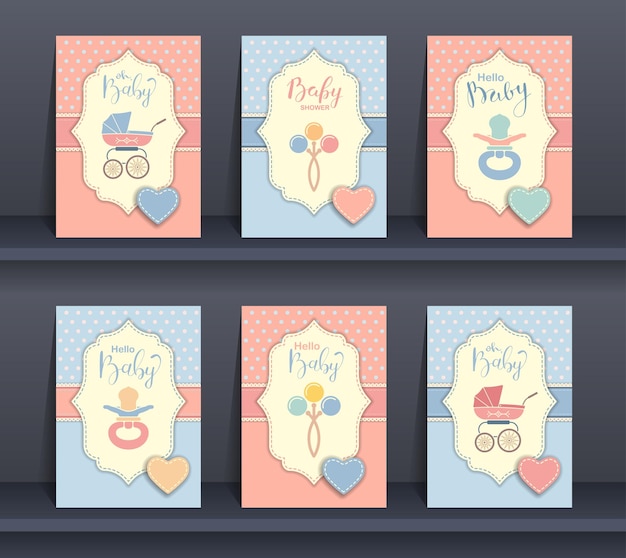 Jeu de cartes d'invitation bébé