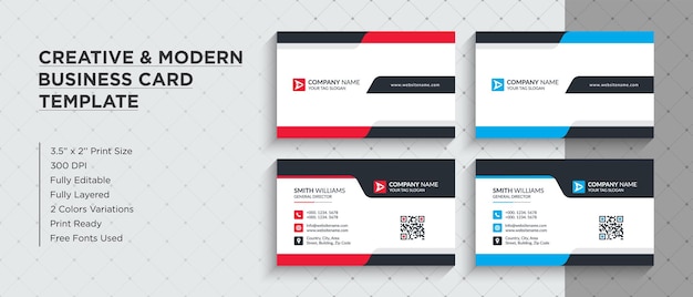 Jeu de cartes de visite d'entreprise créatives