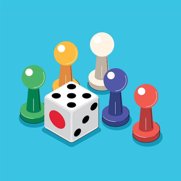 Vecteur jeu dés casino jeu isolé illustration vectorielle