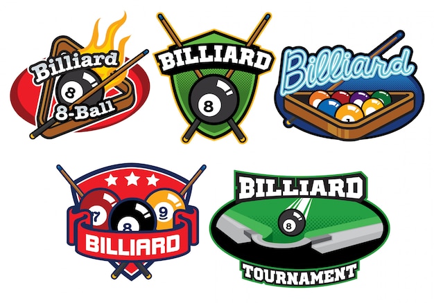 Jeu De Conception De Logo De Billard