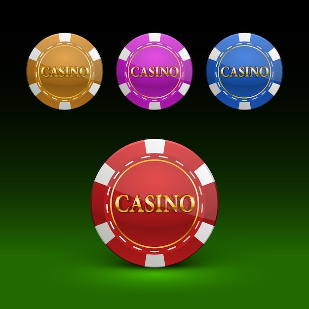 Jeu de couleurs de jetons de casino. Collection de couleurs d'illustration vectorielle