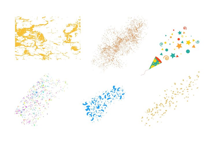 Vecteur un jeu de couleurs de textures festives