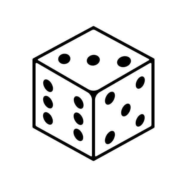 Jeu Dés Icône Isométrique Isolé Illustration Vectorielle