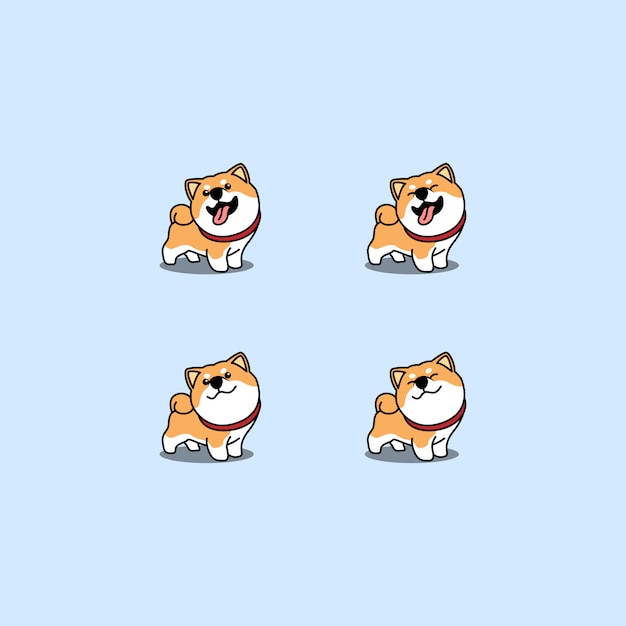 Jeu De Dessin Animé Mignon Chien Shiba Inu