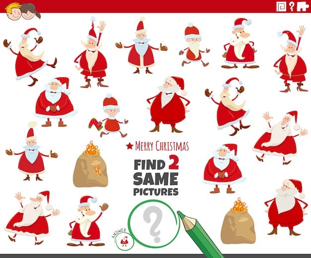 Jeu de dessin animé sur le thème de Noël