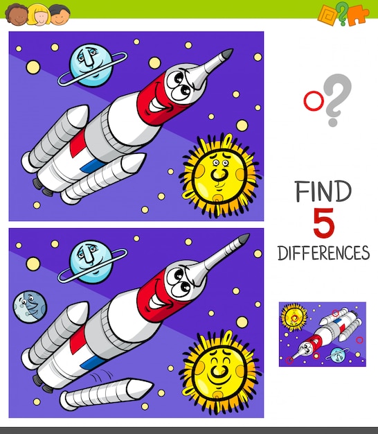 Jeu De Différences Avec La Fusée Spatiale