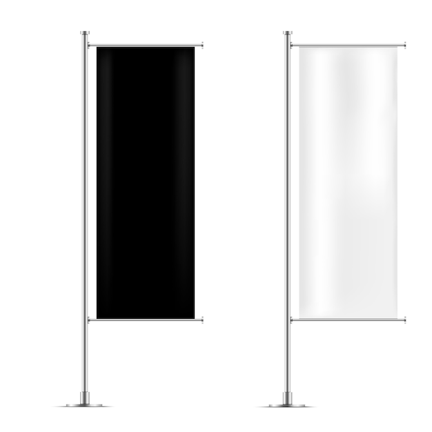 Jeu de drapeau bannière noir et blanc