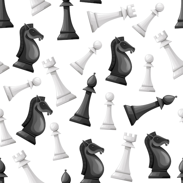 Jeu d'échecs motif sans couture impression papier peint concept abstrait illustration de conception graphique