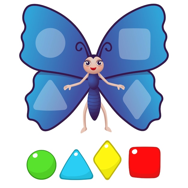 Jeu éducatif Assorti Pour Enfants Avec Papillon Apprendre Des Formes Géométriques Pour Les Enfants