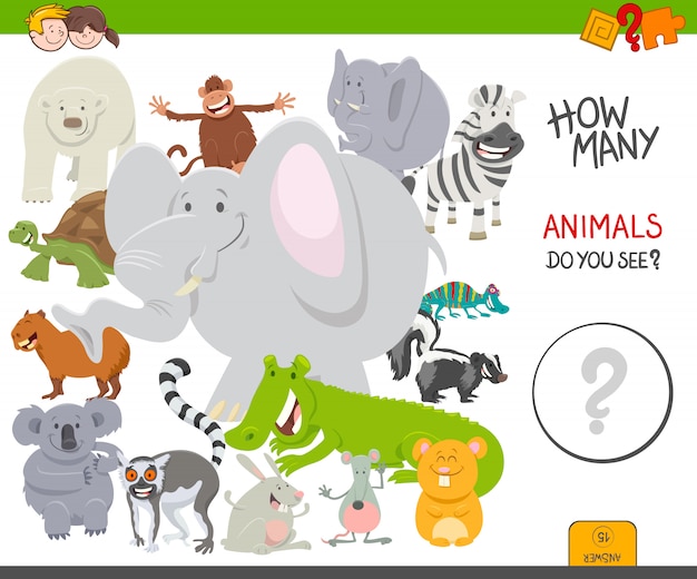 Jeu éducatif De Comptage Pour Les Enfants Avec Des Animaux