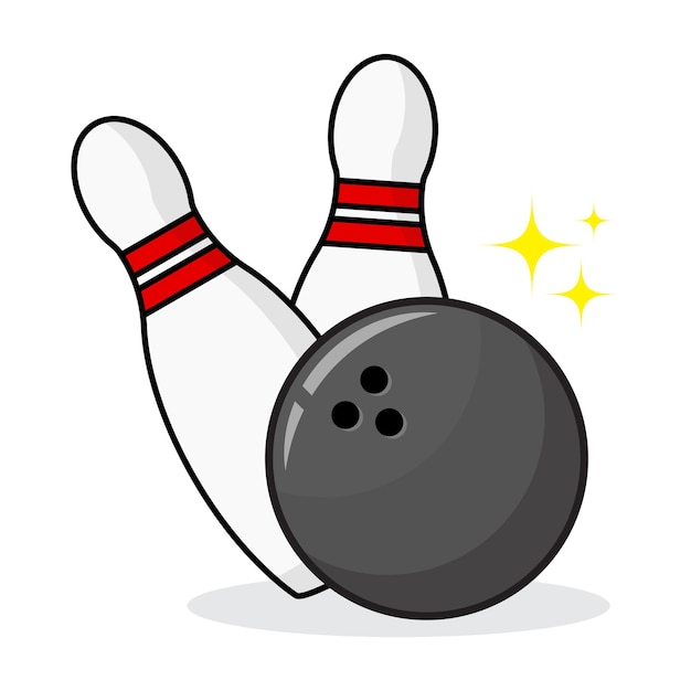 Jeu D'épingles De Boule De Bowling Isolé Illustration Vectorielle De Fond Blanc