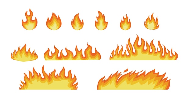 Jeu de flammes de feu de dessin animé