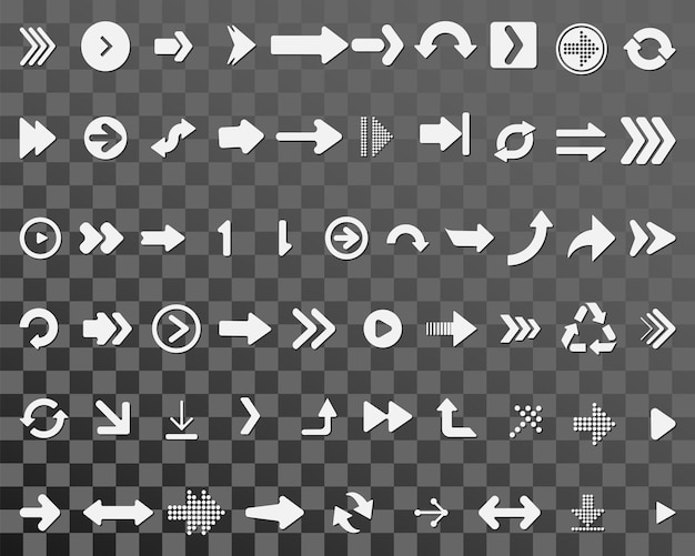 Vecteur jeu de flèches collection d'icônes de flèche définir différentes flèches ou flèche de conception de sites web