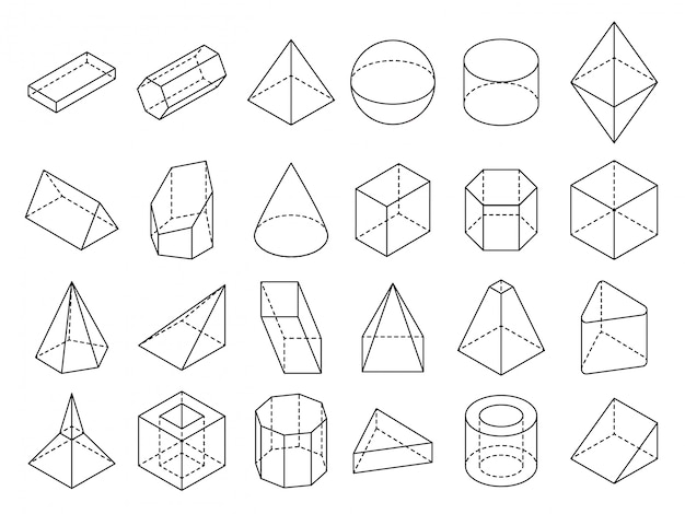 Vecteur jeu de formes abstrait géométrique 3d isométrique