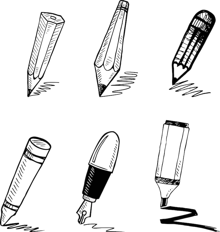Vecteur jeu de griffons d'illustration vectorielle au crayon