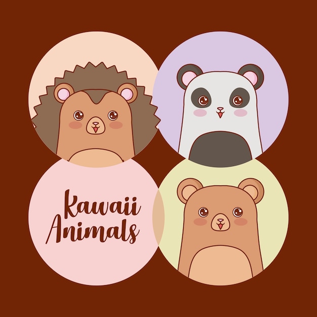 Jeu D'icônes D'animaux Kawaii