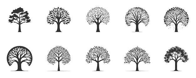 Jeu d'icônes d'arbre Illustration vectorielle