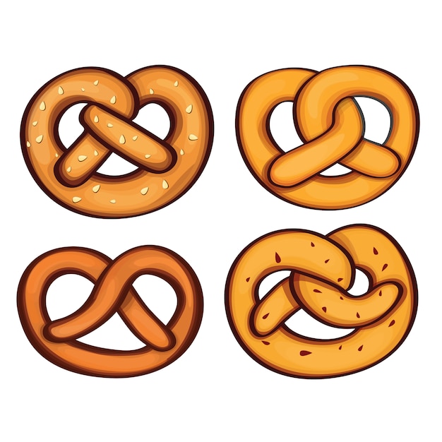 Jeu D'icônes De Bretzels Allemands