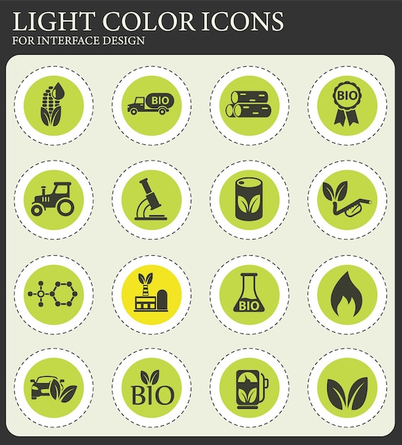 Jeu d'icônes de carburant BIO