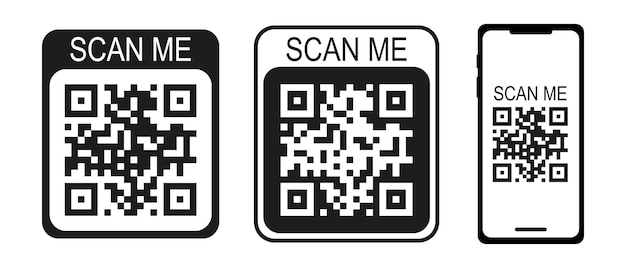 Jeu D'icônes De Code Qr Modèle Scannable Codage D'informations Numériques Accès Rapide Aux Données Connectivité Conviviale Pour Les Mobiles Raccourci De Stockage D'informations Icône De Ligne Vectorielle Pour Les Entreprises Et La Publicité