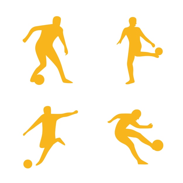 jeu d'icônes de conception vectorielle ou joueur de football en forme de symbole