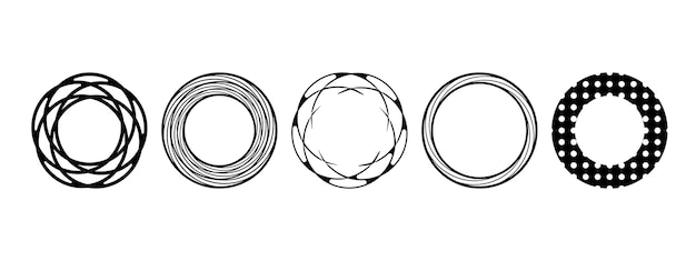 Jeu d'icônes d'éléments de conception de cercles décoratifs Cercle Logo Télévision illustration vectorielle