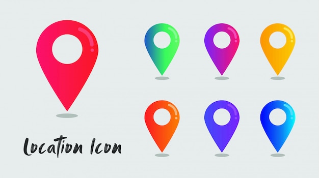 jeu d'icônes d'emplacement dégradé pour le web en ligne
