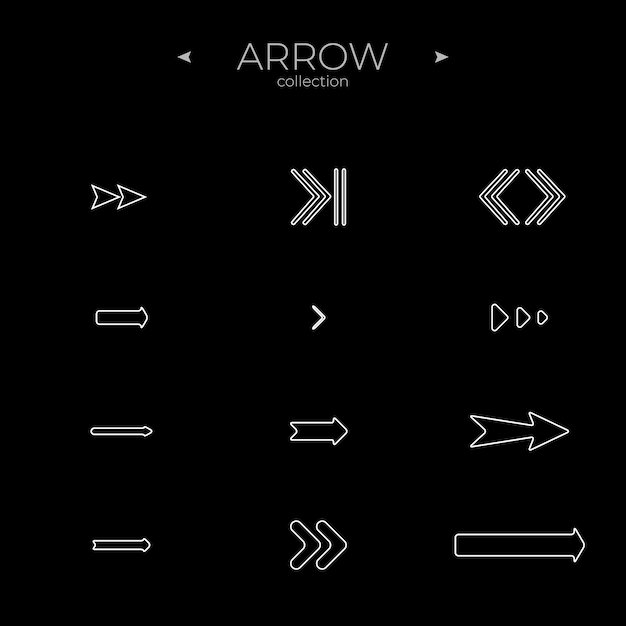 Jeu d'icônes de flèche de ligne Collection d'icônes de ligne Symboles vectoriels modernes