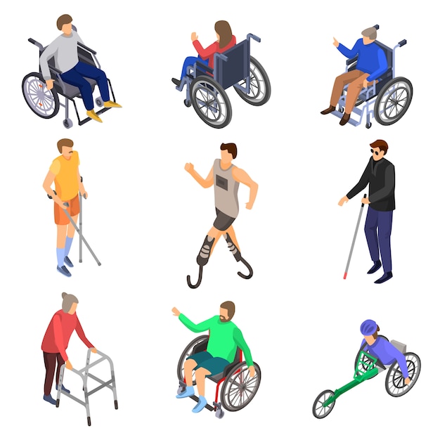 Jeu d&#39;icônes jour personnes handicapées