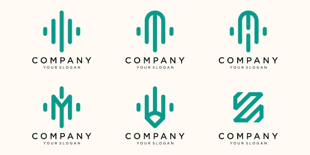 Jeu D'icônes De Logotype Simple, élément Combiné De Lettre Numérique Ou Données. Modèle De Conception De Logo