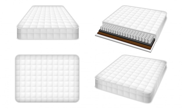 Jeu d'icônes de matelas, style réaliste