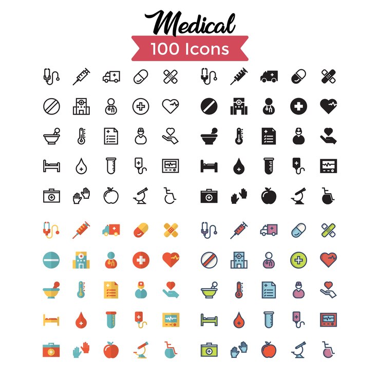 Jeu d&#39;icônes médicales.