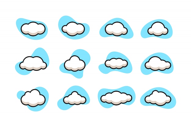 Jeu D'icônes De Nuage