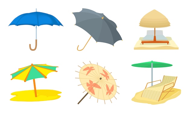 Jeu d&#39;icônes de parapluie