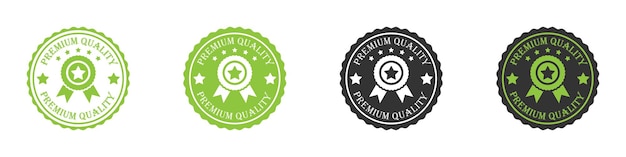 Jeu D'icônes De Qualité Premium Insigne De Médaille Avec étoile Et Rubans Timbres De Produit Premium Du Meilleur Logo De Qualité Illustration Vectorielle Plane