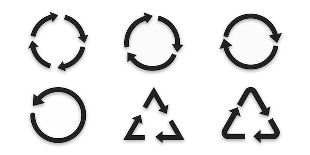 Jeu d'icônes de recyclage symbole de signe plat vecteur écologie
