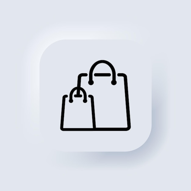 Jeu D'icônes De Sac à Provisions. Sac En Papier écologique. Icône De Sac à Main. éléments Pour Les Concepts Mobiles Et Les Applications Web. Bouton Web De L'interface Utilisateur Blanche Ui Ux Neumorphique. Neumorphisme. Vecteur Eps 10.