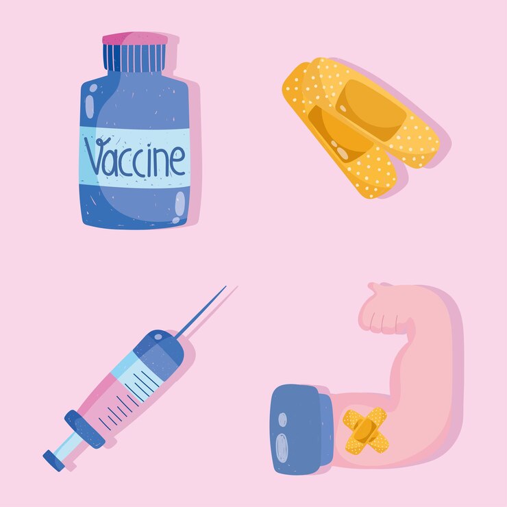 Vecteur jeu d'icônes de vaccin